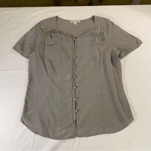 Pendleton Women's Gray Button Down Shirt 100% Silk Size 12 **VERY NICE**